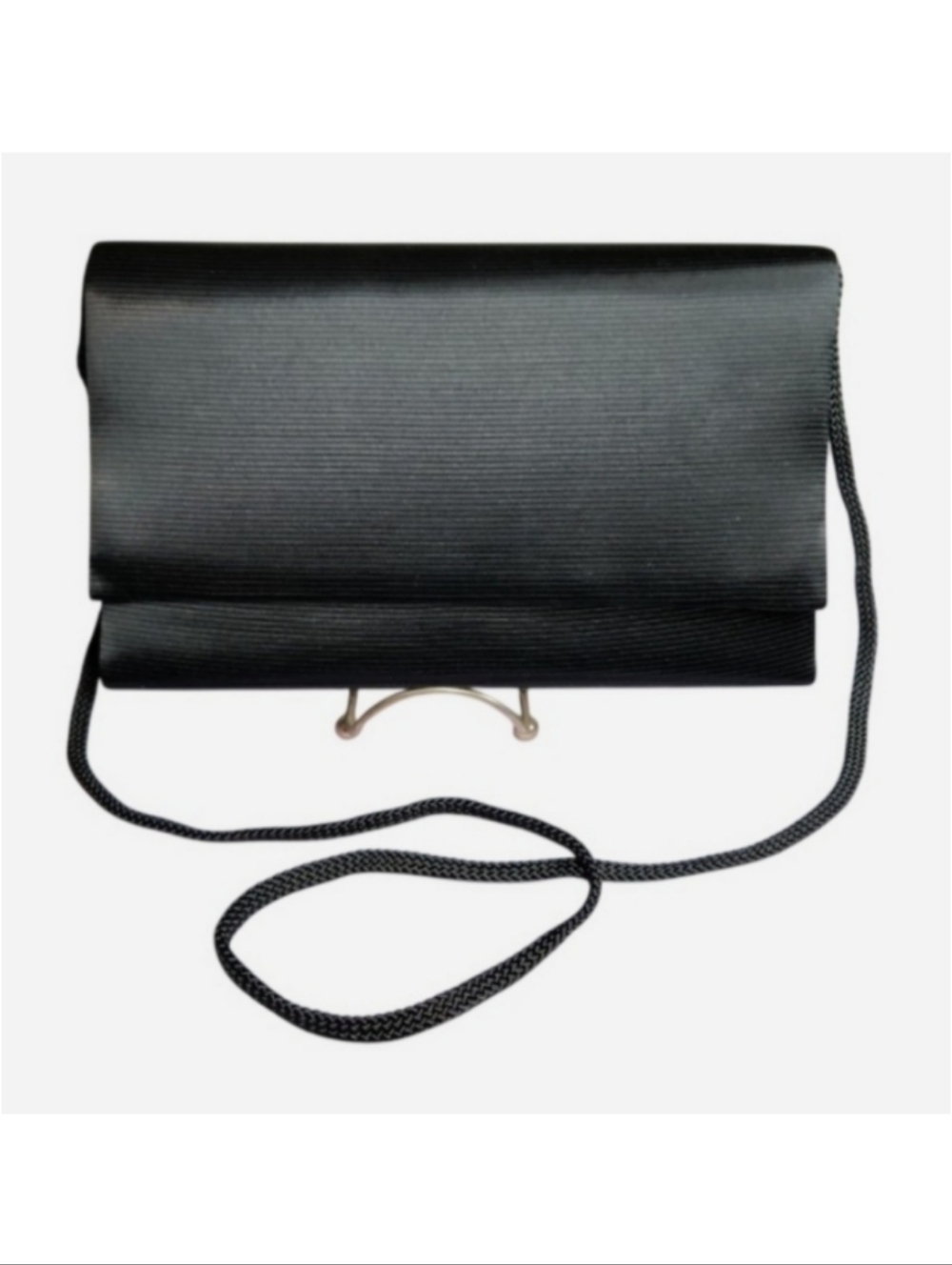 Genie Black Clutch W/ Magnetic Closure And Strap